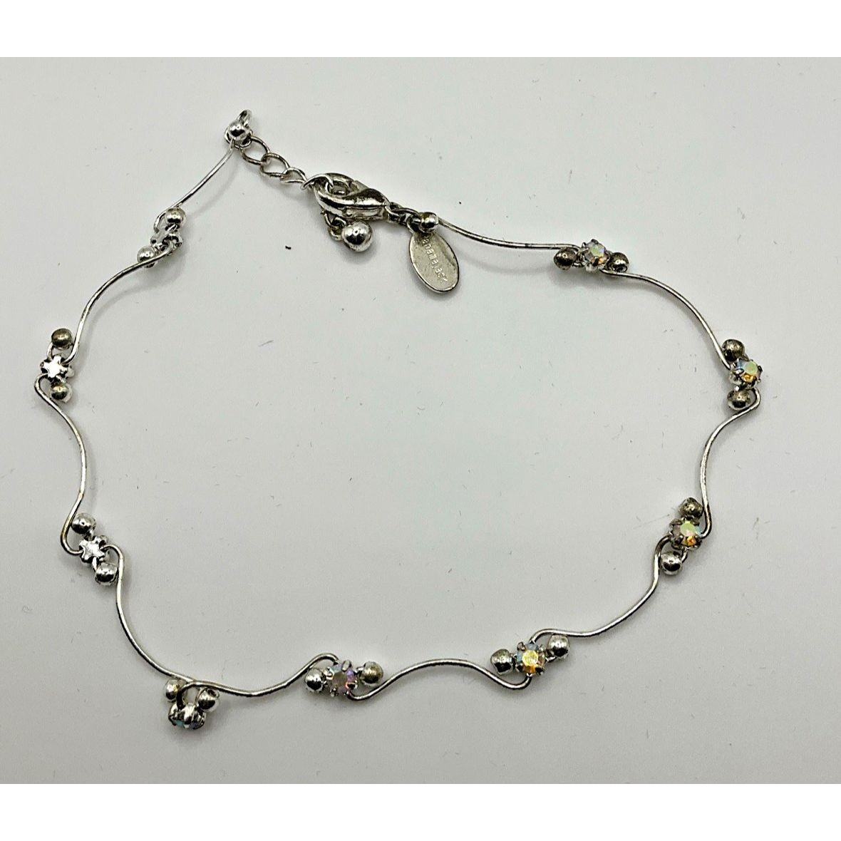 Panama Jack Silvertone Sparkle Floral Bracelet Fashion Jewelry 8$